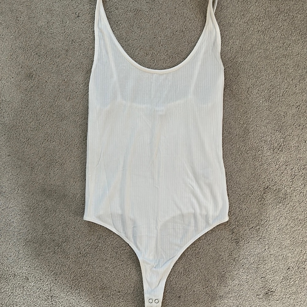 Fifth & Mode Intermix White Tank Top Spaghetti Strap Bodysuit Size XS